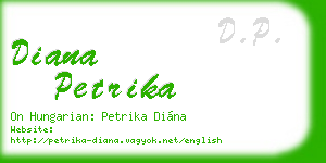 diana petrika business card